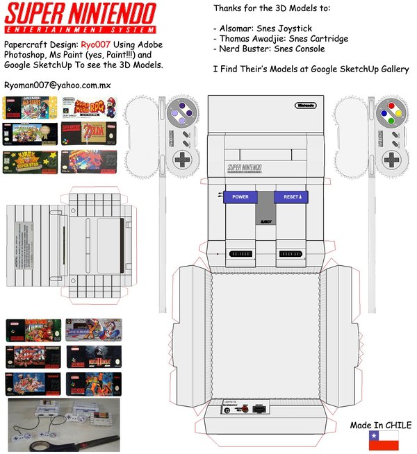 Snes_Papercraft_set_by_ryo007