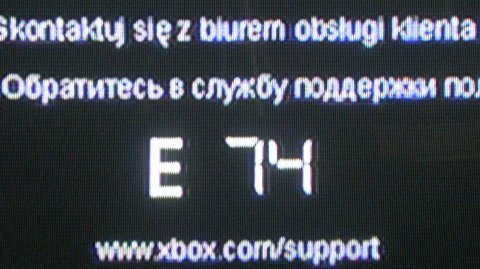 XBOX360 ERROR 74 xbox360 error 74: