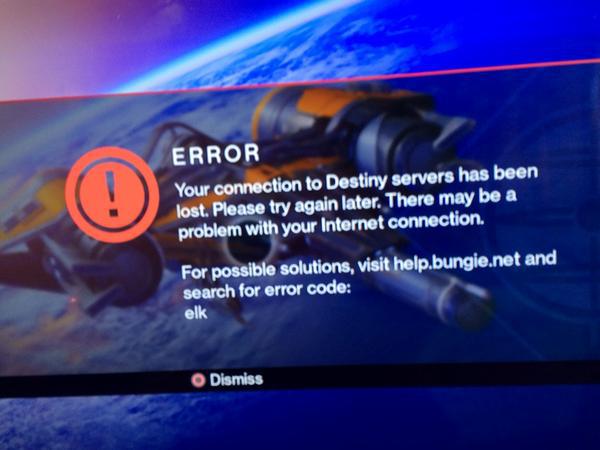 destiny error servidor