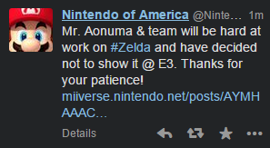 nintendo twitter zelda retrasado