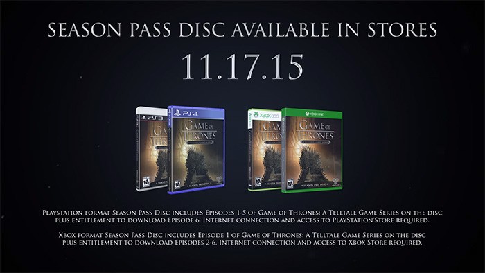 game of thrones telltale season pass