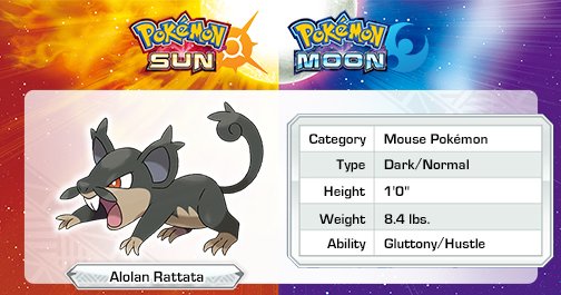 rattata de alola pokemon sol luna